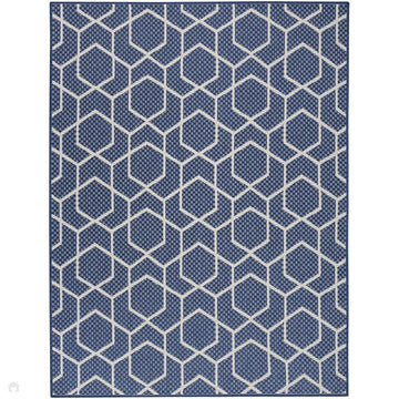 Horizon HOZ01 Modern Geometric Durable Stain-Resistant Weatherproof Flatweave In-Outdoor Navy Rug-Nourison-Rug Love - The Most Loved Rug Store